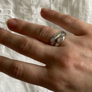 Sold J. Hannah Peach Moonstone Duo Face Ring Sterling Silver